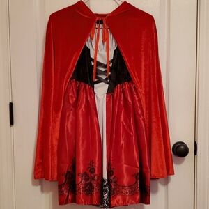 Girl's 9 (size 140; 54"- 58") Little Red Riding Hood Dress + Cape
